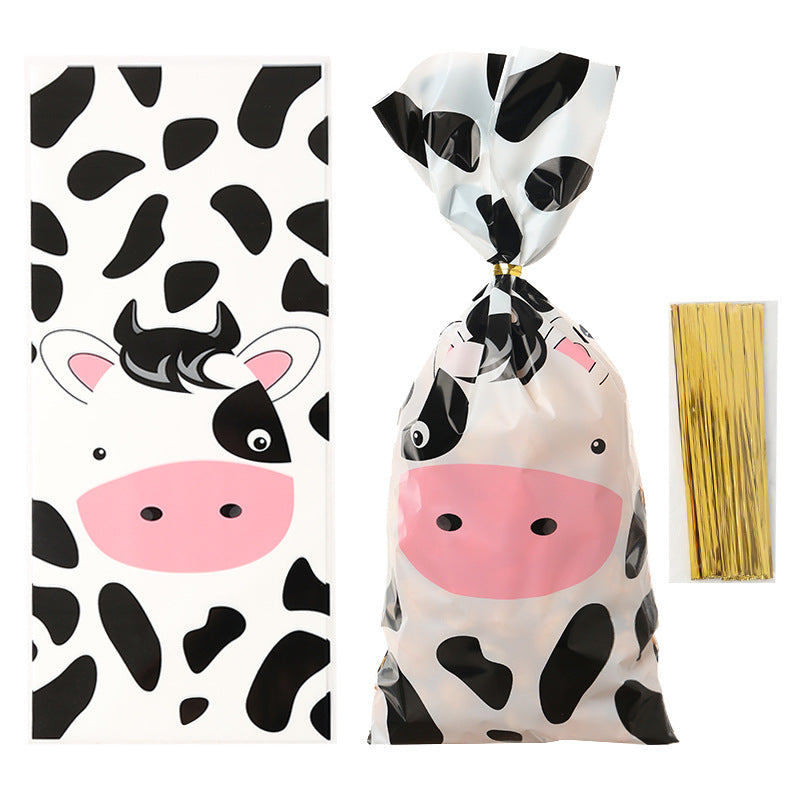 Wholesale Cartoon Cow Print Party Holiday Glass Paper Candy Bag
